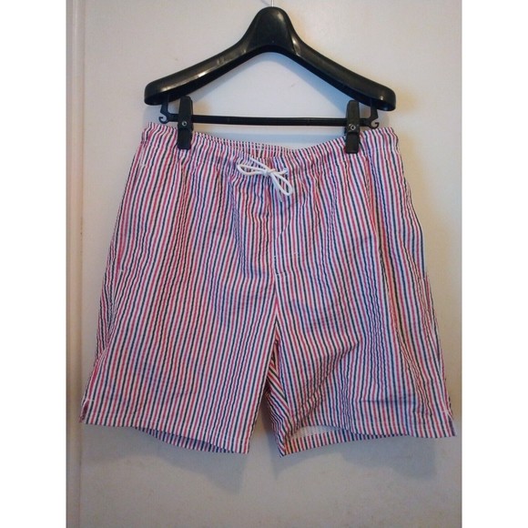 Old Navy Other - Old Navy Men's Swim Shorts Multi Color Stripes Red, White And Blue Size Large
